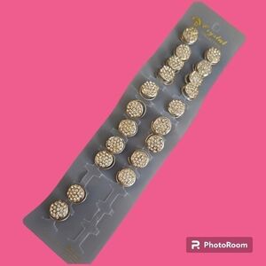VTG Paved Crystal Dome Circle Bridal Hair Screws